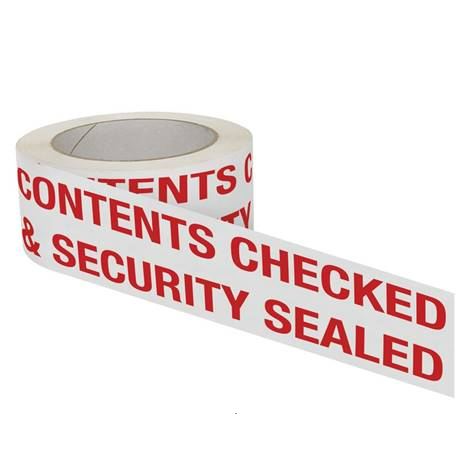 Printed Contents Checked and Security Sealed Tape