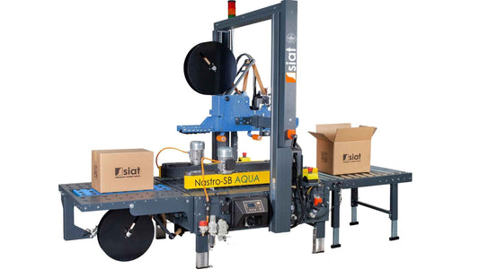 NASTRO-SB™ AQUA High-Performance Semi-Automatic Case Sealing Machines Using Reinforced and Non-Reinforced Water-Activated Tape