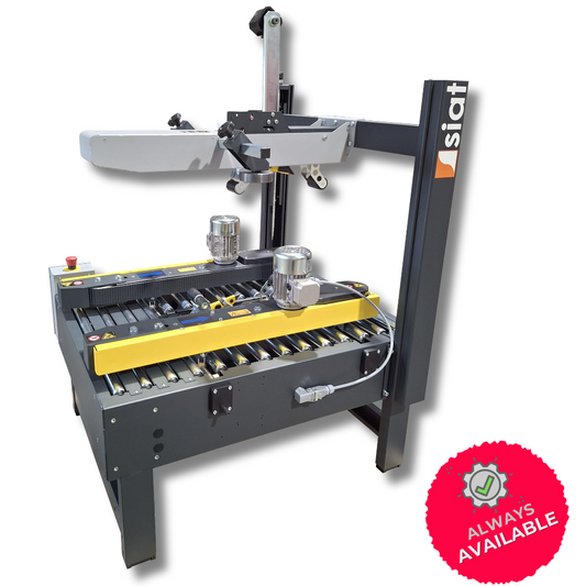 S8 Semi-Automatic Case Sealer for Small to Medium Fixed Box Sizes with Manual Adjustment